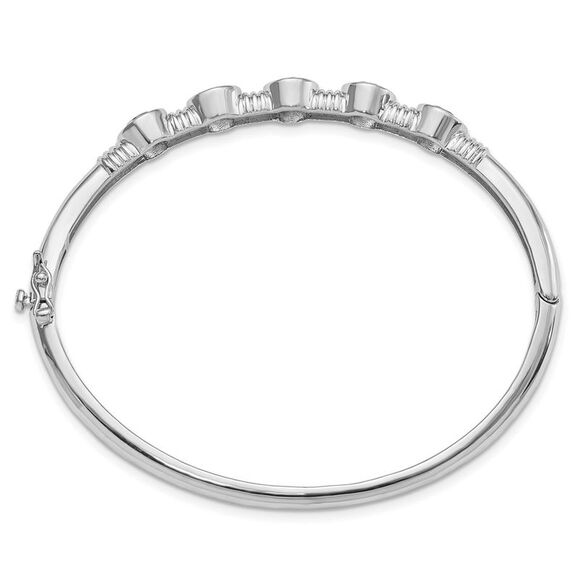 Kazi Luxury Sterling Silver Rhodium-plated Amethyst Hinged